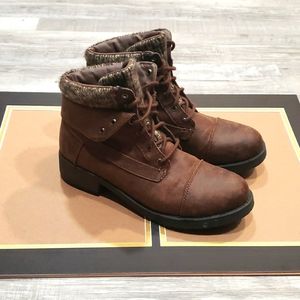 Brown Lace Ankle Boots